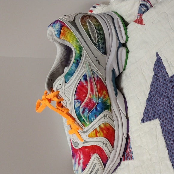 Saucony Progrid Triumph 4 Shoe White/Tie Die Rainbow Size 12 - Picture 7 of 16